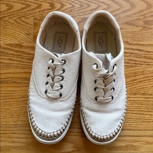 UGG Casual Cream Canvas Sneakers - like new!